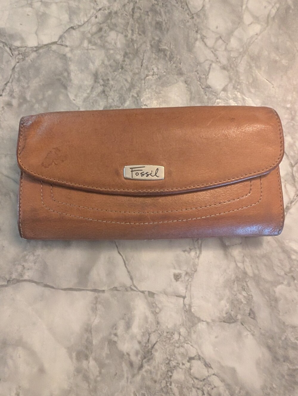 Fossil Tan Leather Wallet Clutch Card Holder
